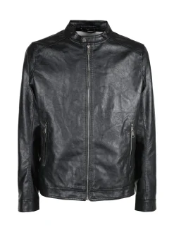 Solada Giacca in ecopelle da uomo con zip
