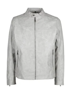 Solada Giacca in ecopelle da uomo con zip