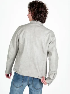 Solada Giacca in ecopelle da uomo con zip