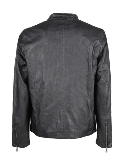 Solada Giacca in ecopelle da uomo con zip