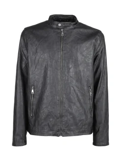 Solada Giacca in ecopelle da uomo con zip