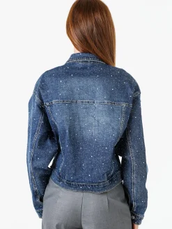 Solada Giacca in jeans da donna oversize con micro borchie - jeans