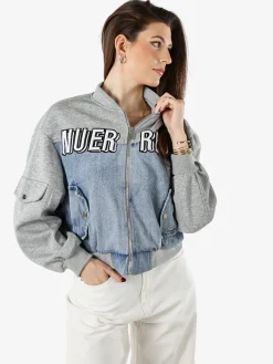 Solada Giacca in jeans da donna con dettagli in felpa - jeans