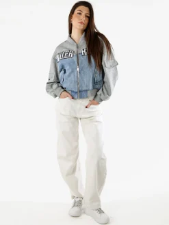 Solada Giacca in jeans da donna con dettagli in felpa - jeans