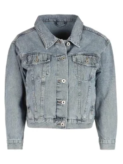 Solada Giacca in jeans donna con scritta dietro