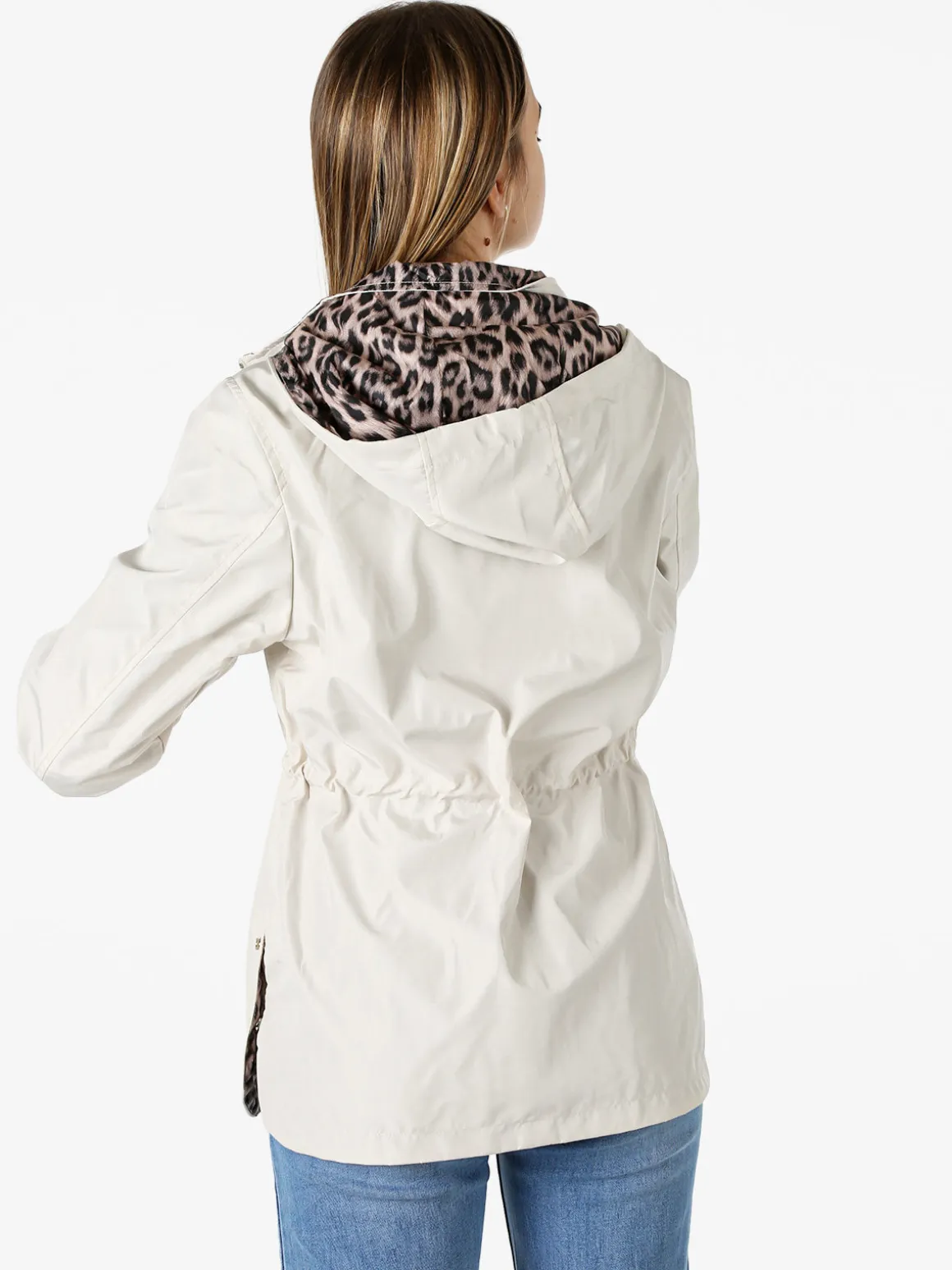 Solada Giacca leggera da donna reversibile con cappuccio e zip - panna
