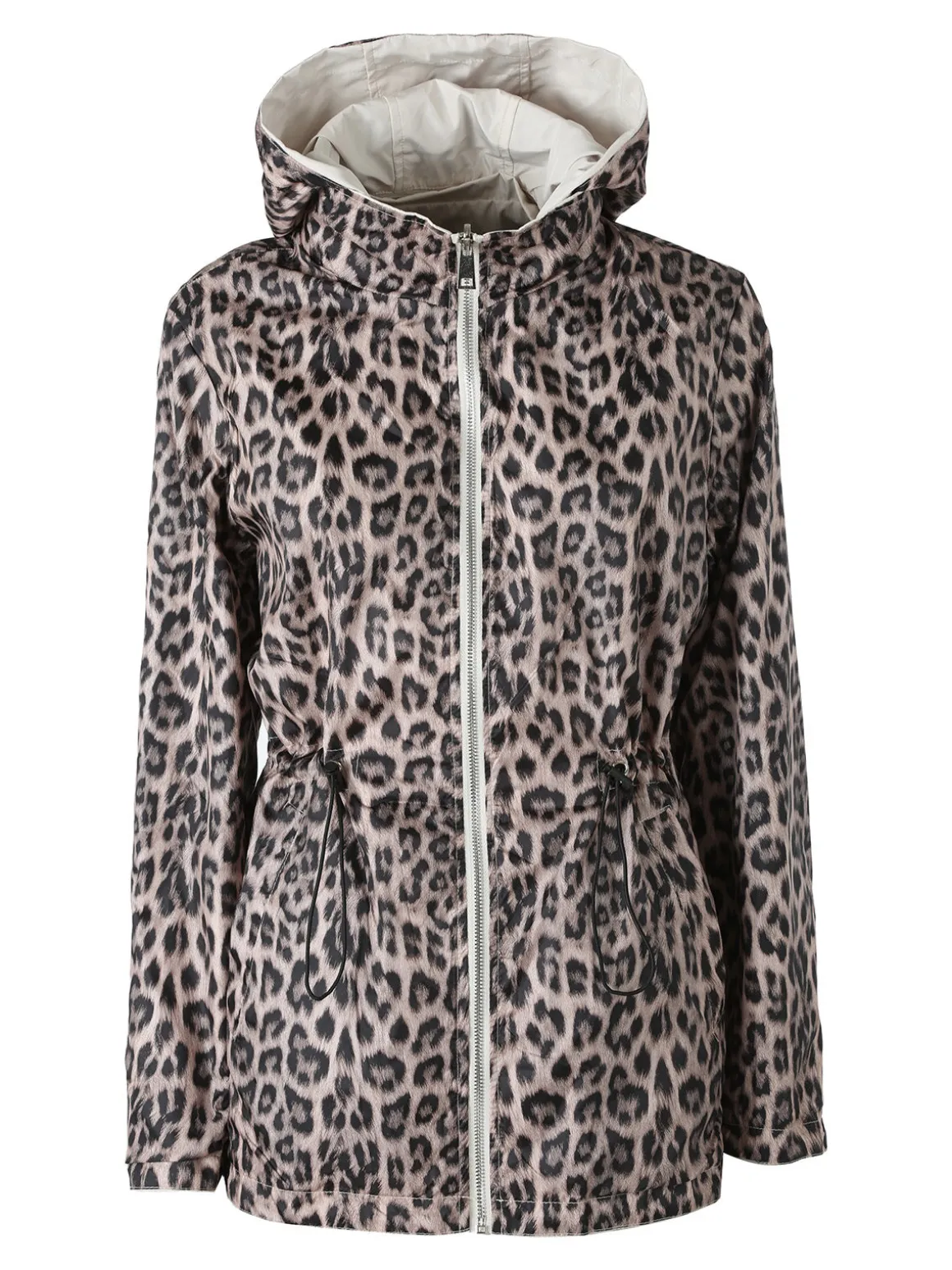 Solada Giacca leggera da donna reversibile con cappuccio e zip - panna