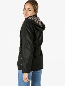 Solada Giacca leggera da donna reversibile con cappuccio e zip - nero