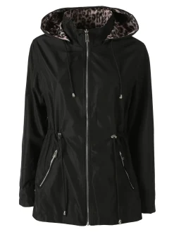 Solada Giacca leggera da donna reversibile con cappuccio e zip - nero