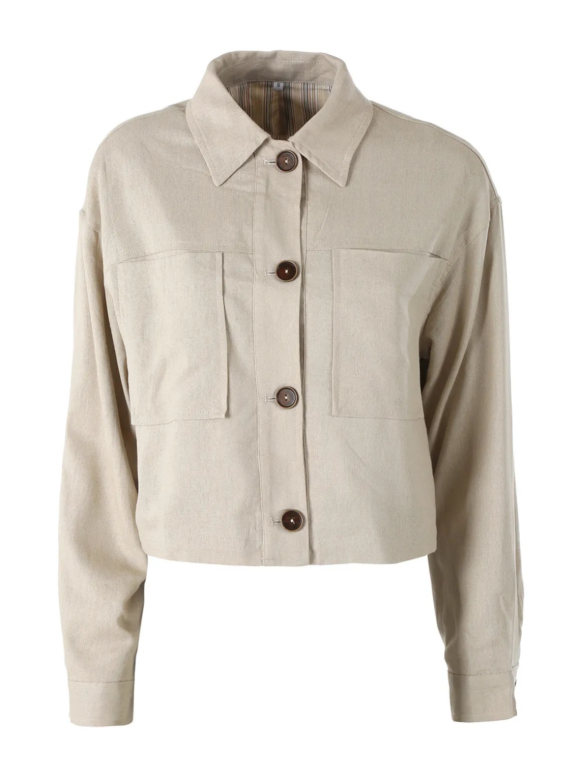 Solada Giacca oversize da donna in misto cotone e lino - khaki