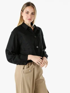 Solada Giacca oversize da donna in misto cotone e lino - nero