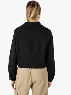 Solada Giacca oversize da donna in misto cotone e lino - nero