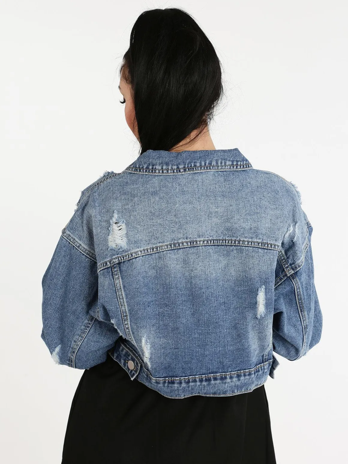 Solada Gicca denim corta con strappi