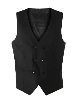 Solada Gilet classico da uomo con chiusura a doppiopetto - nero