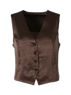 Solada Gilet donna classico effetto lucido - moro
