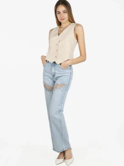Solada Gilet donna con bottoni gioiello