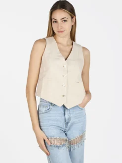 Solada Gilet donna con bottoni gioiello