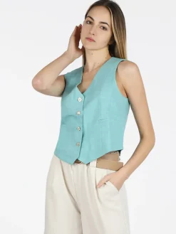 Solada Gilet donna con bottoni gioiello