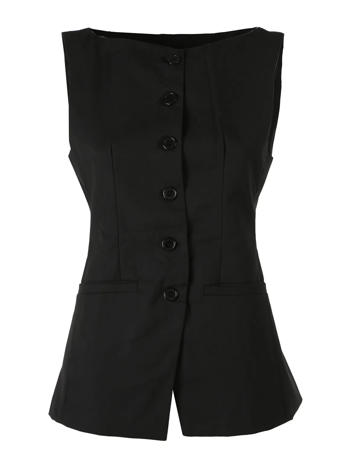 Solada Gilet donna con bottoni - nero