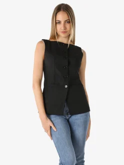 Solada Gilet donna con bottoni - nero