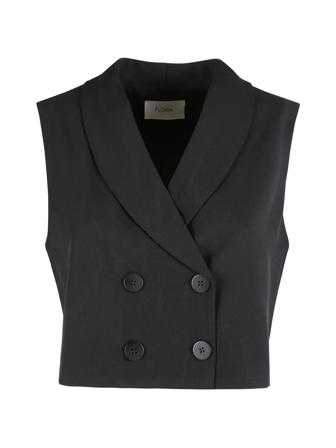 Solada Gilet donna crop a doppiopetto - nero