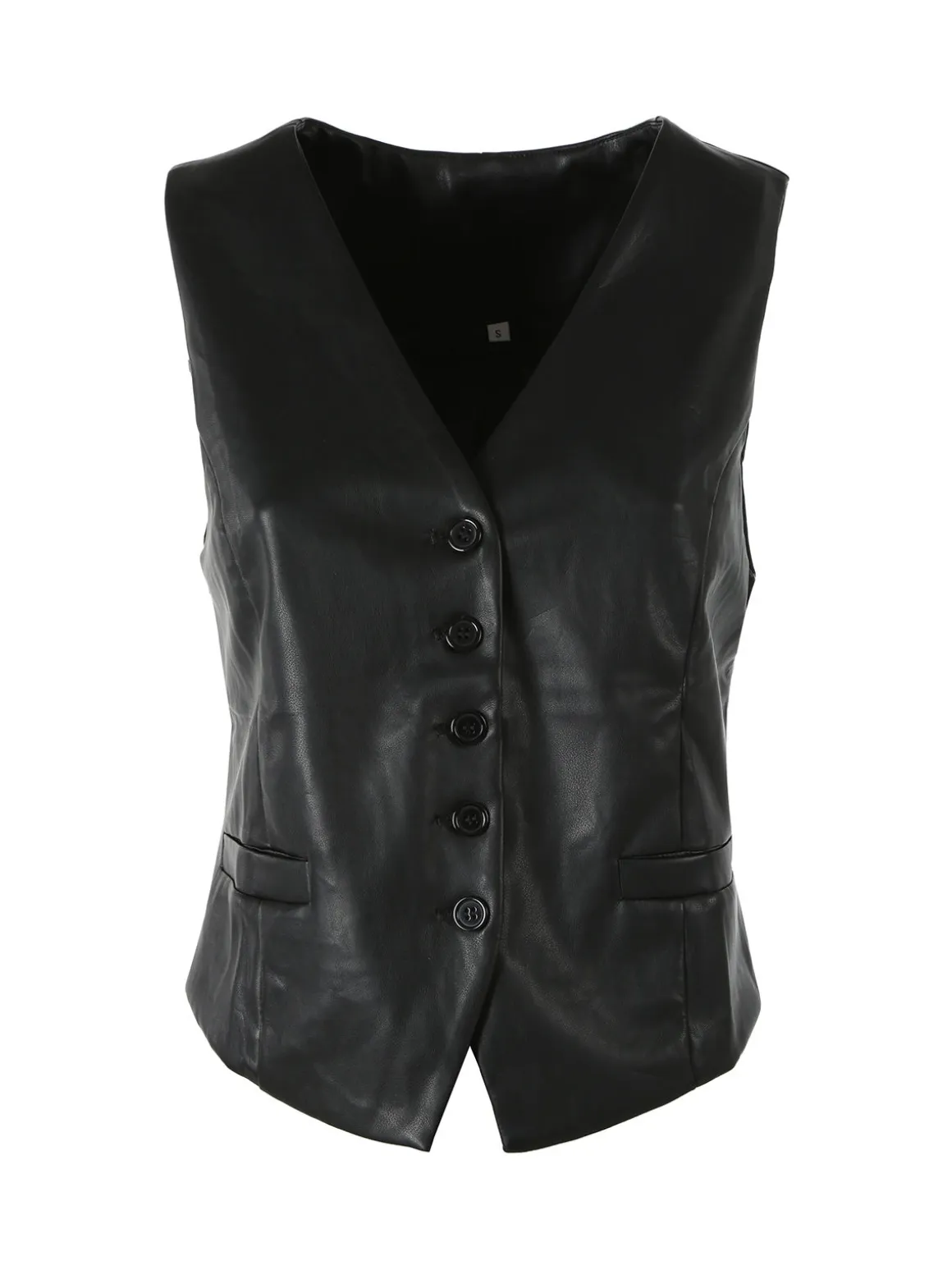 Solada Gilet donna in ecopelle - nero