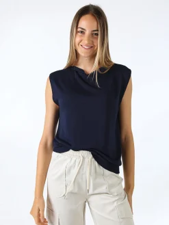 Solada Gilet donna in maglia fine - blu scuro