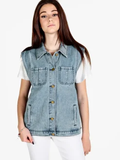 Solada Gilet in jeans da donna con tasche