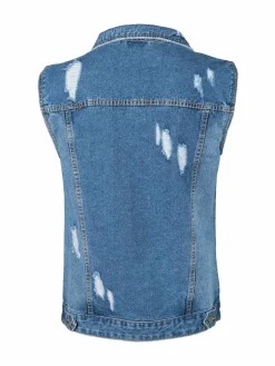 Solada Gilet in jeans da uomo con strappi