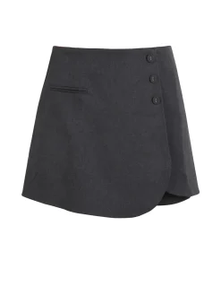 Solada Gonna a pantalone in panno con zip dietro - grigio