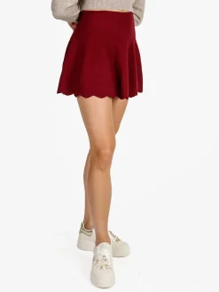 Solada Gonna corta da donna in maglia - bordeaux