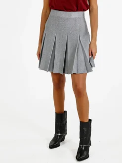Solada Gonna donna a pighe in maglia - grigio