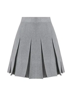 Solada Gonna donna a pighe in maglia - grigio