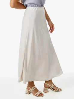 Solada Gonna lunga da donna con elastico in vita - beige