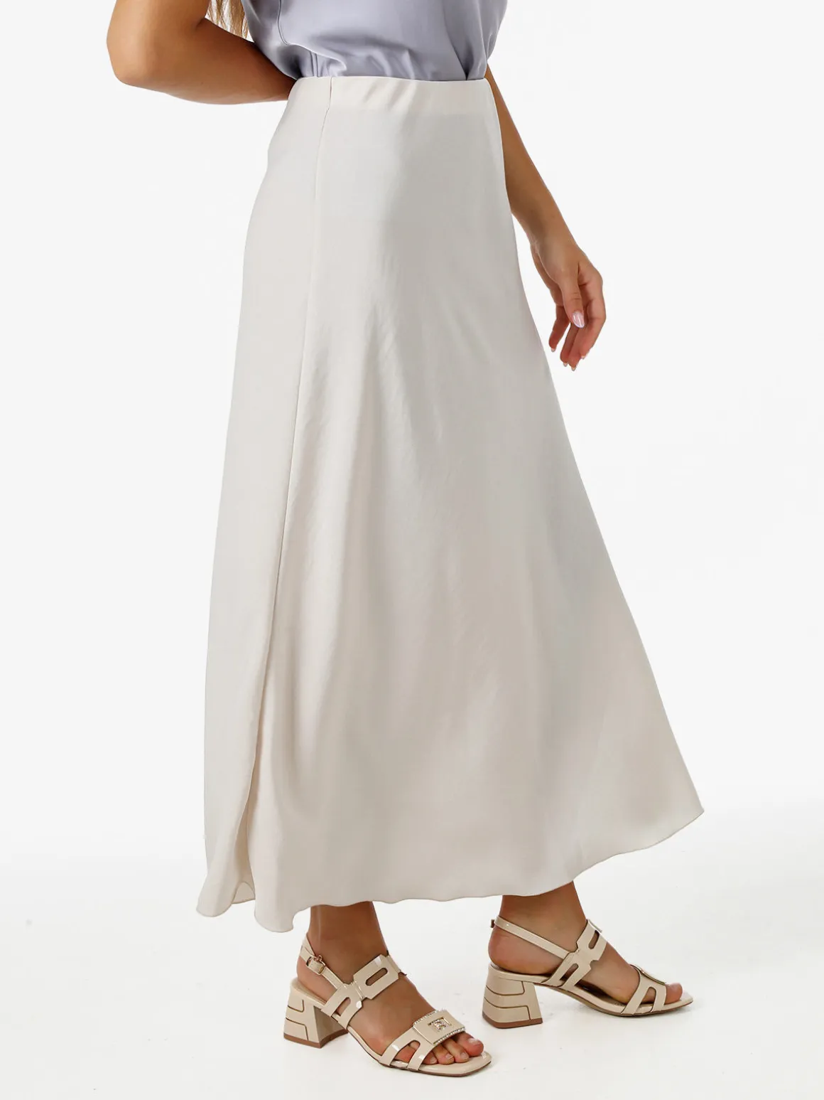 Solada Gonna lunga da donna con elastico in vita - beige