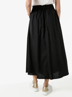 Solada Gonna midi da donna in cotone - nero