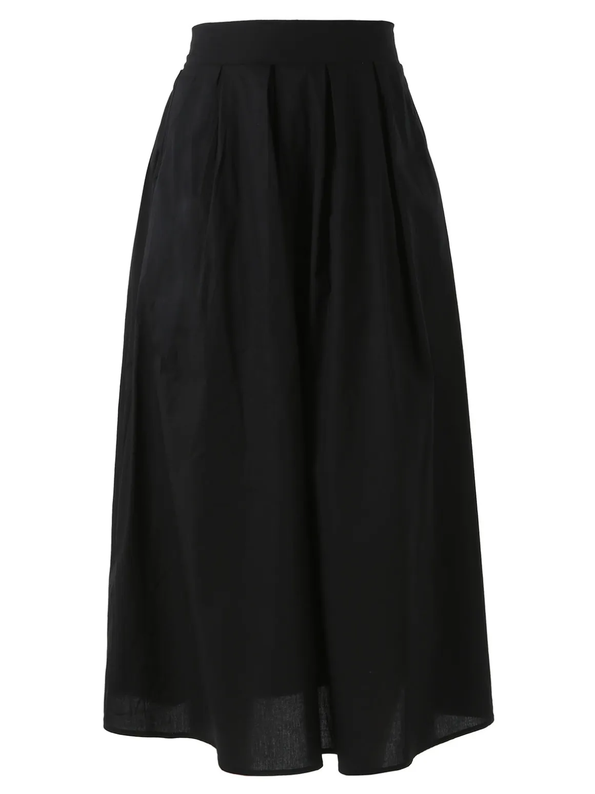 Solada Gonna midi da donna in cotone - nero