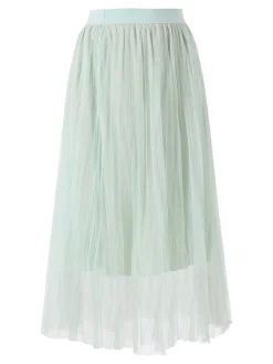 Solada Gonna midi da donna in tulle - acqua marina