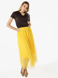 Solada Gonna midi da donna in tulle - giallo