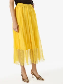 Solada Gonna midi da donna in tulle - giallo