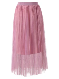Solada Gonna midi da donna in tulle - lilla