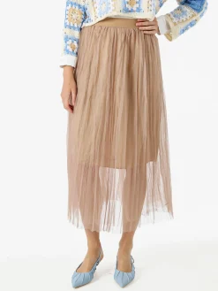 Solada Gonna midi da donna in tulle - cielo