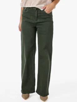 Solada Jeans donna a vita alta con gamba larga - militare