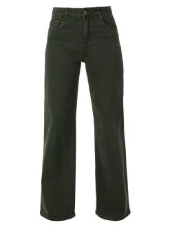 Solada Jeans donna a vita alta con gamba larga - militare