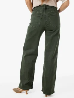 Solada Jeans donna a vita alta con gamba larga - militare