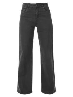 Solada Jeans donna a vita alta con gamba larga - grigio