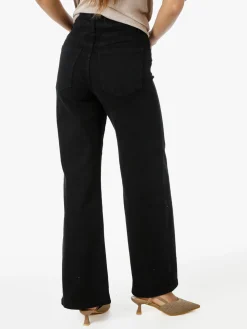 Solada Jeans donna a vita alta con gamba larga - nero