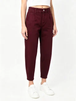 Solada Jeans donna balloon - bordeaux