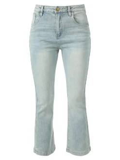Solada Jeans donna cropped a vita alta con finale a zampa - jeans