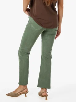 Solada Jeans donna cropped con finale taglio laser - pistacchio